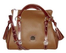 NWT Dooney & Bourke FLORENTINE Large Leather SATCHEL Bag Purse Brown MSRP$398