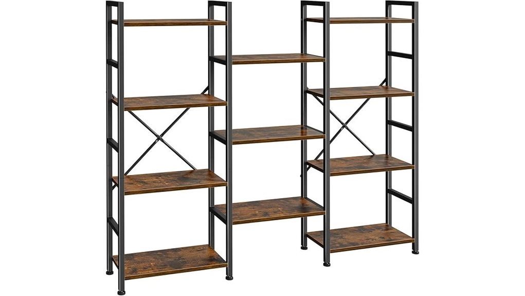 open display triple bookshelf