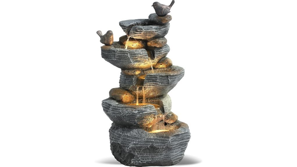 outdoor cascading rock fountain