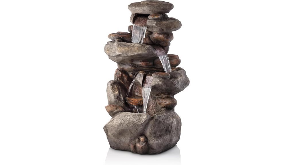 outdoor decorative rock fountain