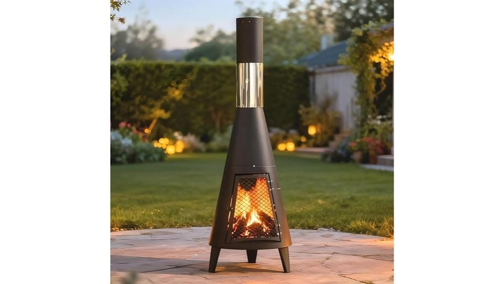 outdoor fireplace with accessories