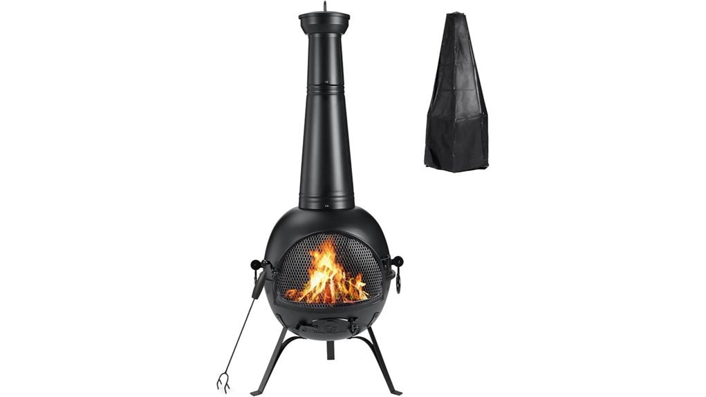 outdoor fireplace with cover