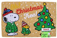 Peanuts Snoopy Woodstock "Oh Christmas Tree" Coco Coir Mat 18"x28”