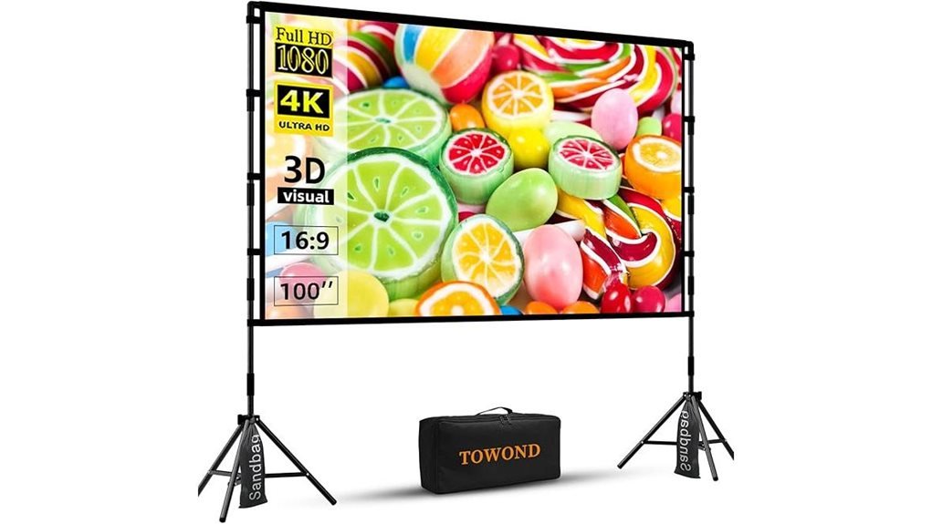 portable projector screen bundle