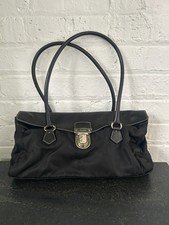 PRADA Nylon And Leather Tessutto Pushlock Bag Y2k Vintage