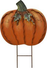 Pumpkin Garden Stake Metal Yard Sign Fall Decor, Decorative Décor Outdoor for Au