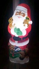 RARE 1997 VINTAGE BLOW MOLD SANTA CLAUSE WITH PUPPIES 41" TALL