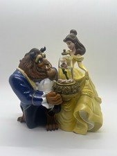 Rare Disney Beauty and The Beast Snow Globe floating Rose in Dome Music Box