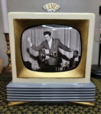 Rare Find! 1998 Handmade Vandor Elvis Presley Retro TV Porcelain Cookie Jar