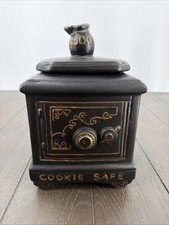 Rare Vintage McCoy Cookie Jar Bank Vault/Safe, $500 Gold Lid