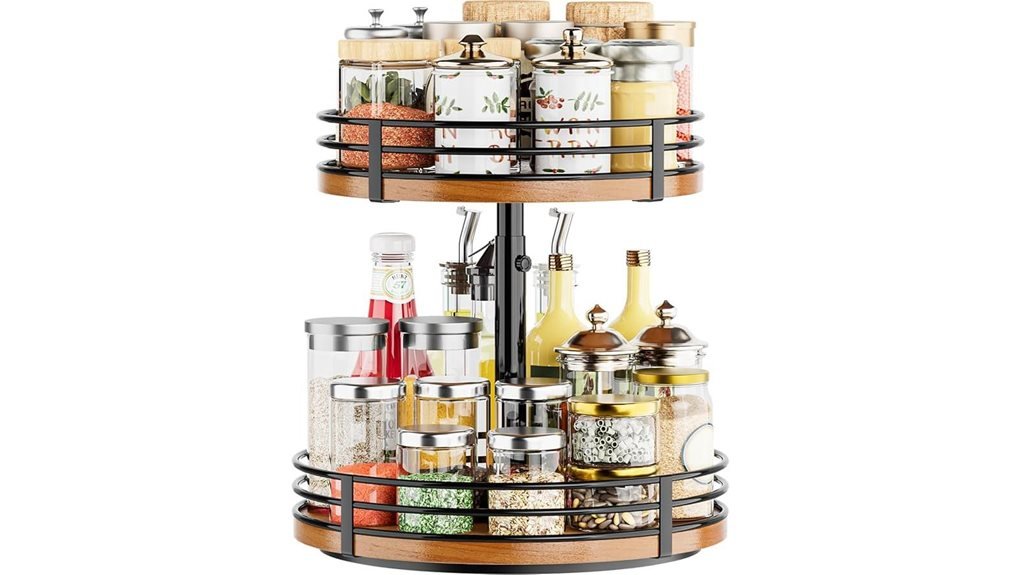rotating double tier spice rack