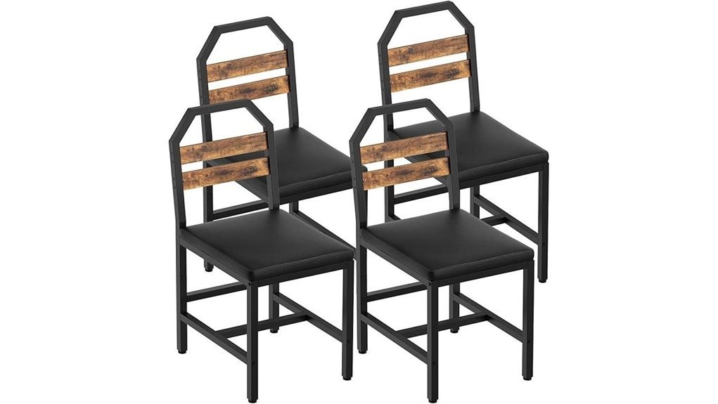 rustic brown black chairs