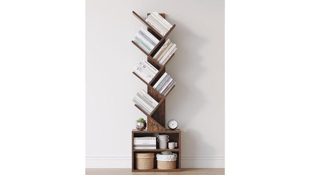 rustic brown tree bookshelf