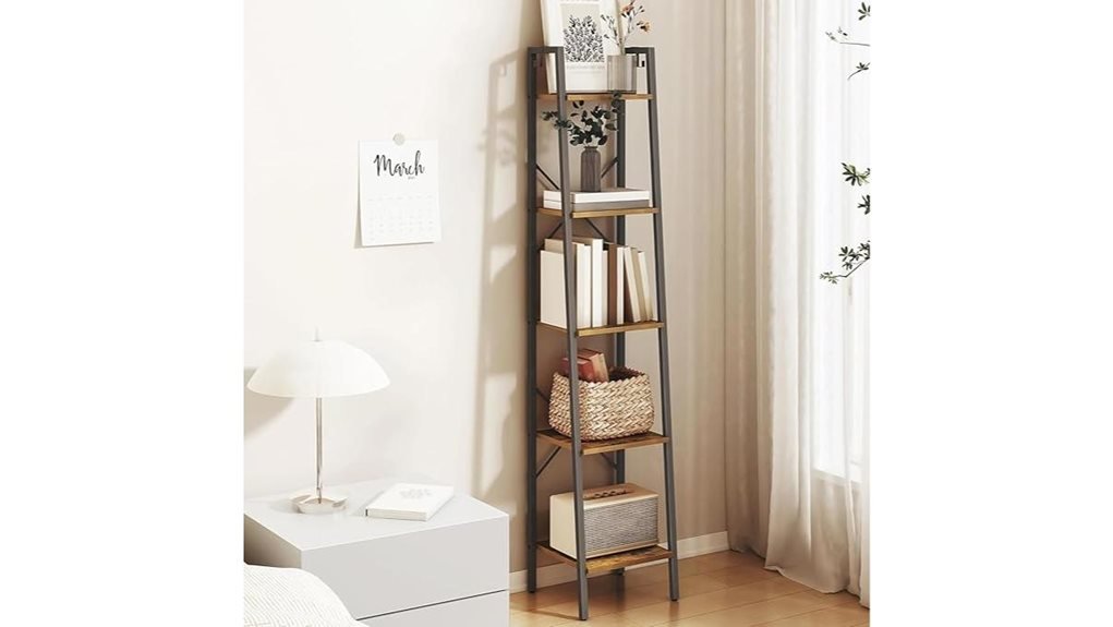 rustic ladder bookshelf design