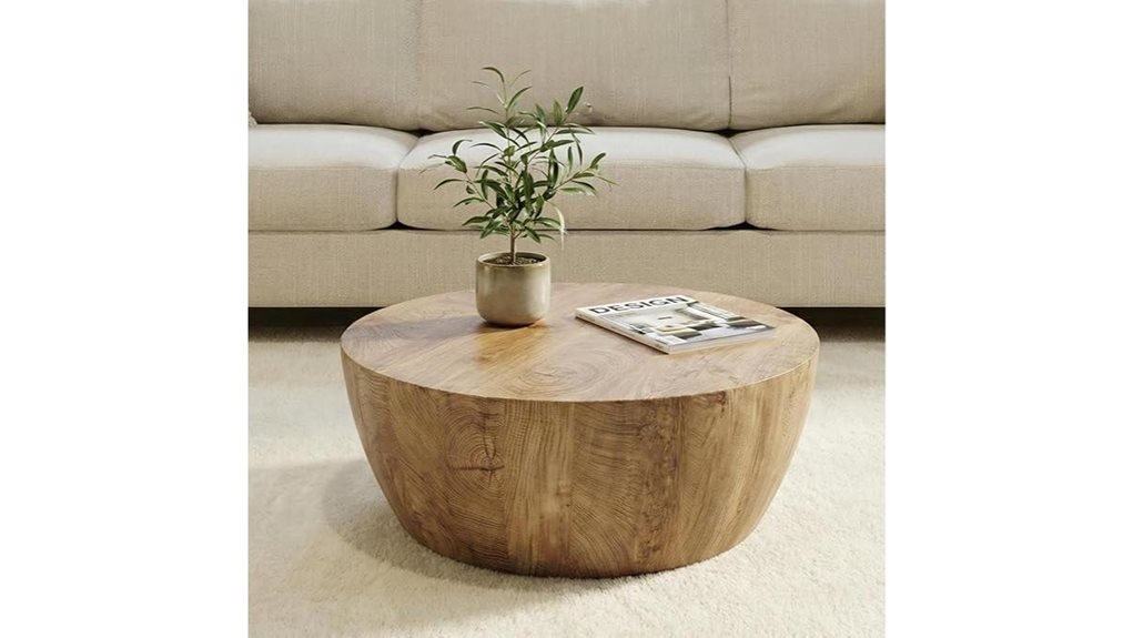 rustic round coffee table