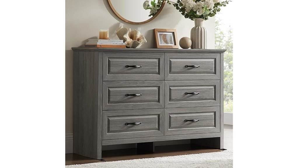 rustic six drawer dresser