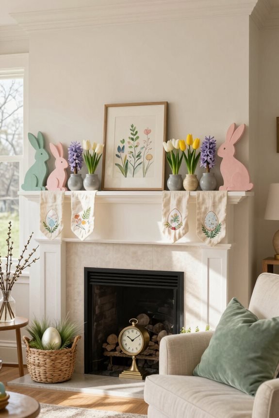 seasonal mantel artwork display
