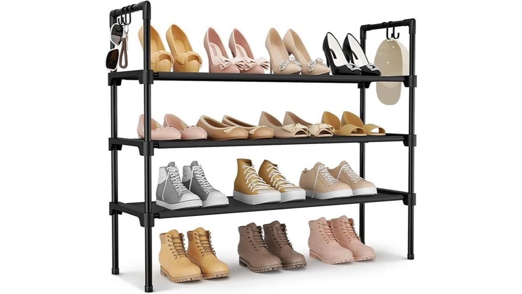 shoe rack with hooks