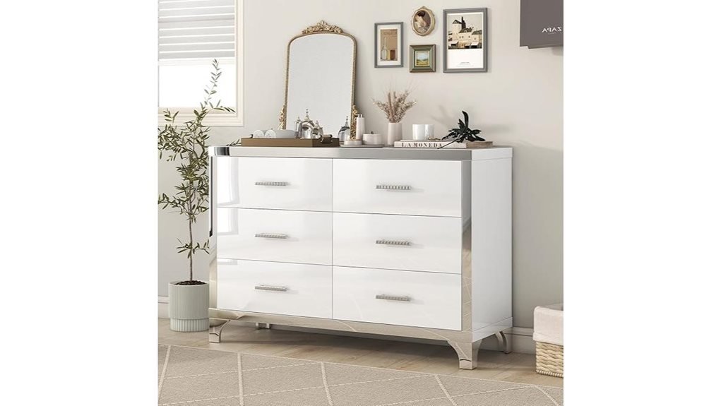 sleek six drawer dresser