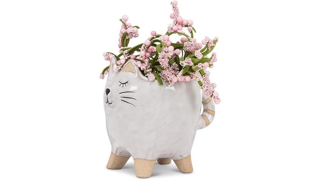 small ceramic cat planter
