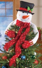 Snowman Christmas Tree Hugger Topper Top of the Tree Decoration
