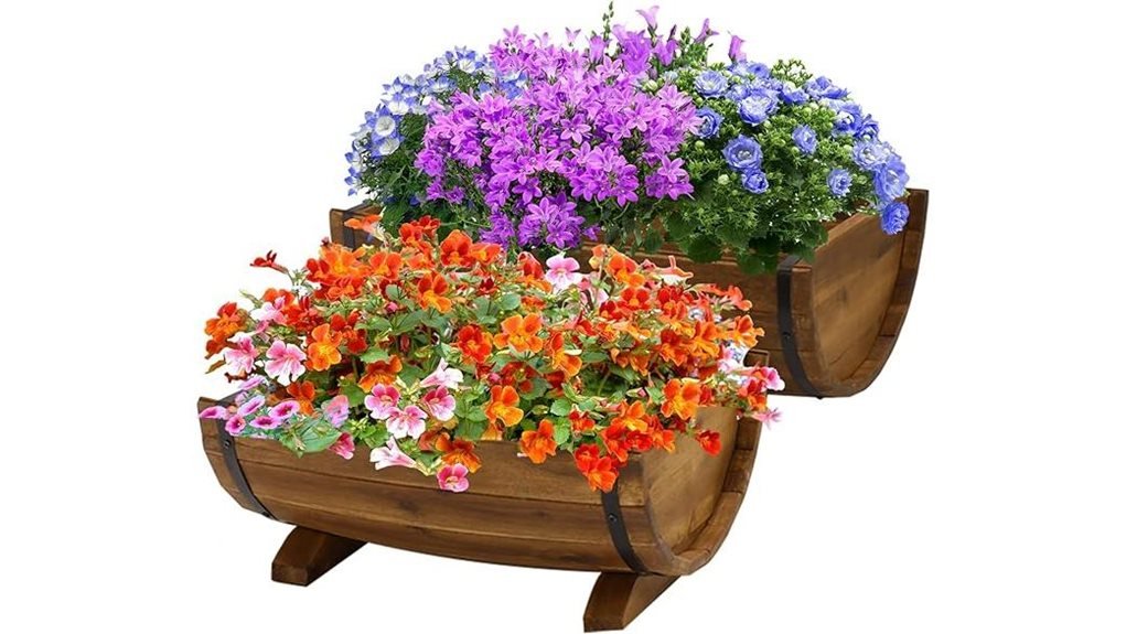 solid acacia wood planters