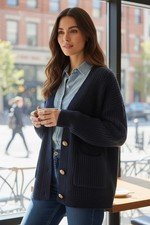 Sonoma Goods for Life Seattle Navy Button Front Cardigan Sweater Women’s