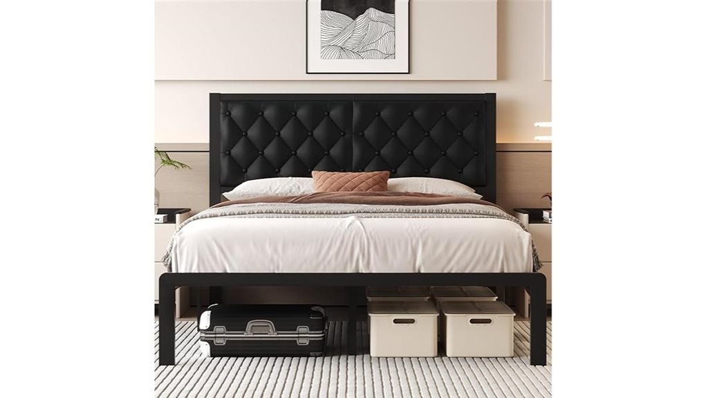 storage headboard queen bed