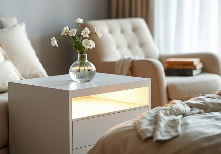stylish illuminated bedroom furniture