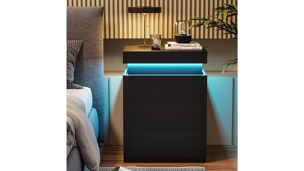 stylish nightstand with technology