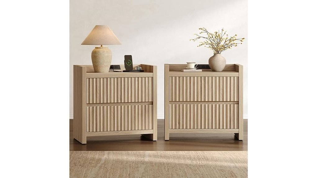 stylish nightstands with chargers