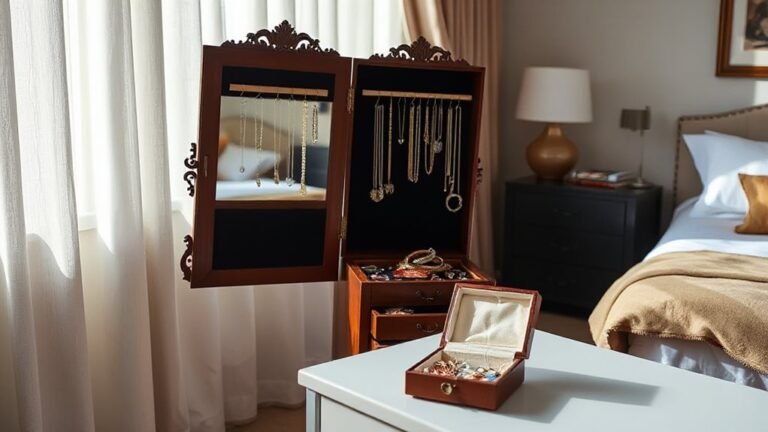 stylish wooden jewelry storage
