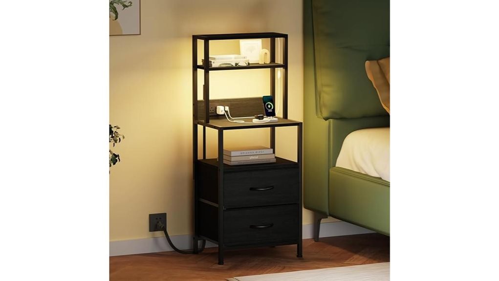 tall nightstand with shelves