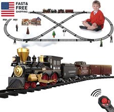 Train Set for Kids - Electric Remote Control Train Track around Christmas Tree,