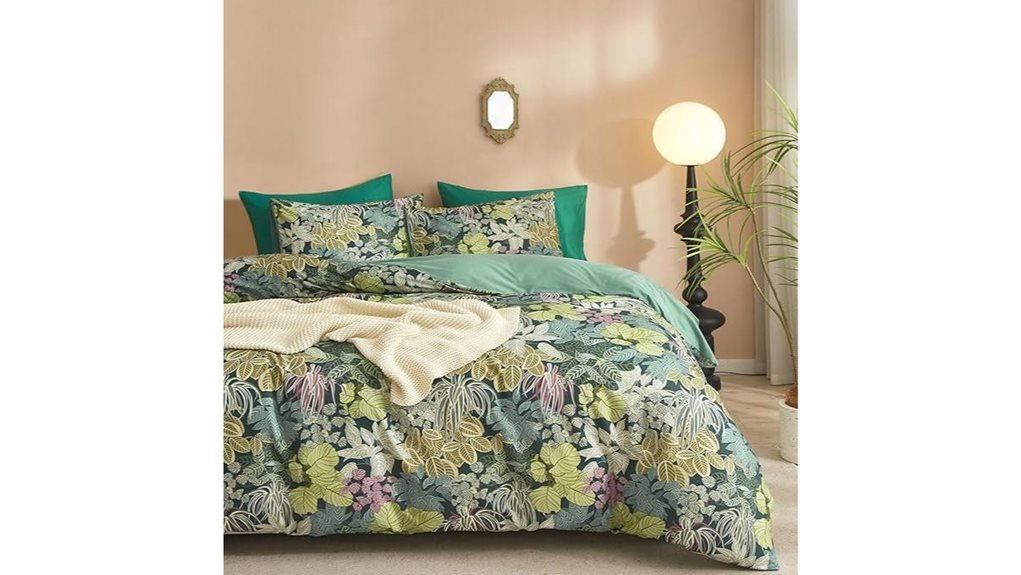 tropical leaves duvet cover