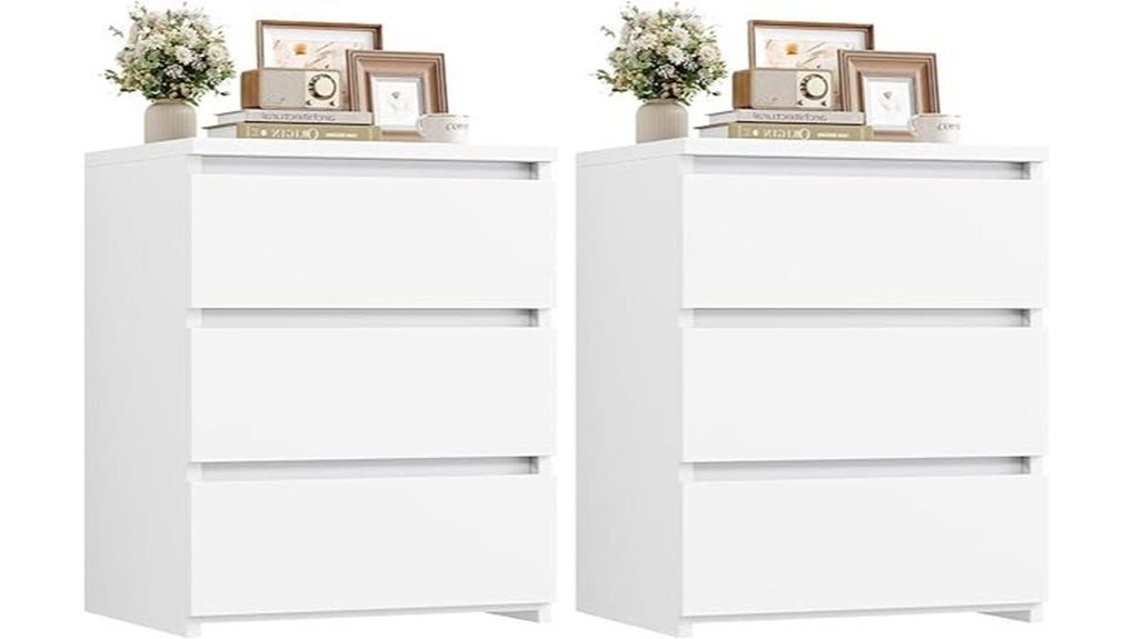 two drawer nightstands set