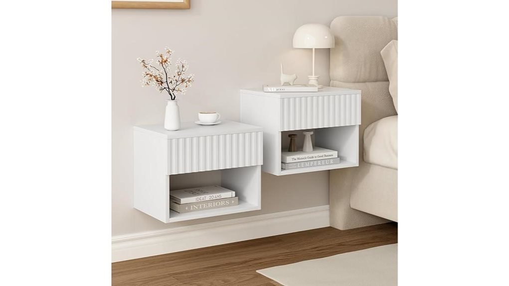 two piece floating nightstand set