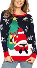 Unisex Santa Claus Funny Christmas Sweater Holiday Jumper S-5XL