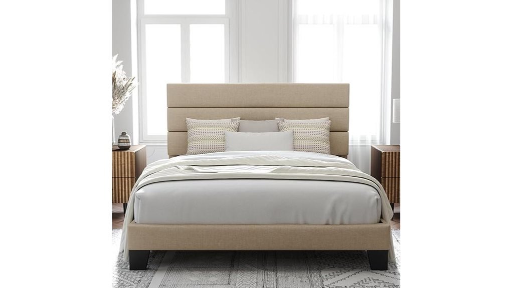 upholstered queen bed frame
