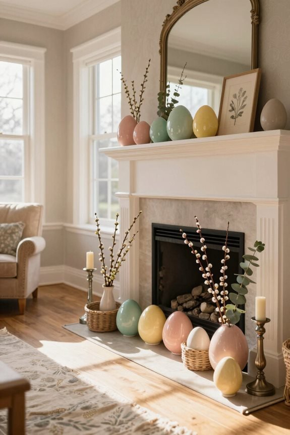 vibrant easter egg arrangements