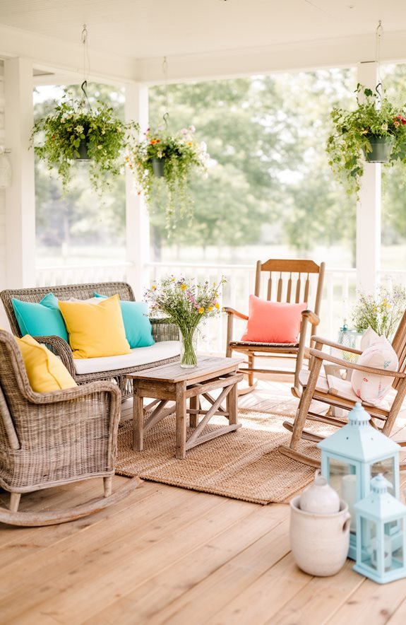 vibrant outdoor cushion accents