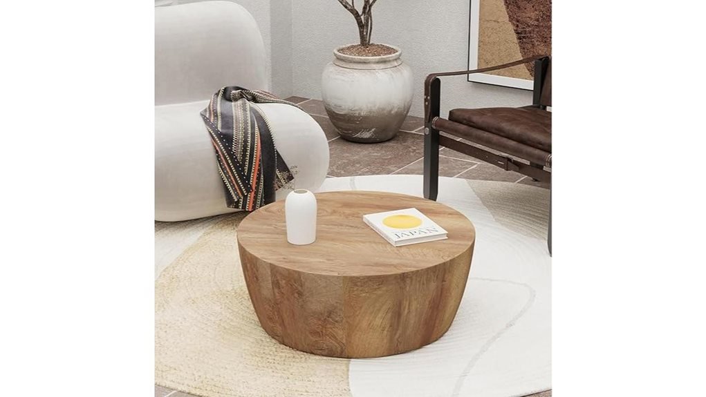 vintage round drum table