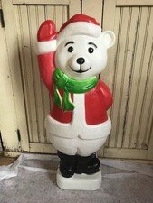 Vintage Blow Mold Santa Bear Don Featherstone Signed Union ProductsNew Old Stock