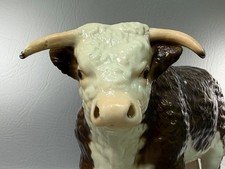 Vintage Breyer 1950’s Glossy Walking Horned* Hereford Bull Animal unmarked #71