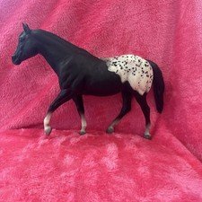 Vintage Breyer #233 Stock Horse Mare Black Appaloosa Hoof Up Black White