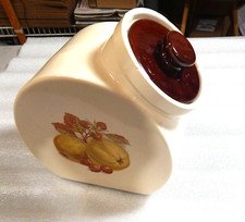Vintage c1975 McCoy Pottery Cookie Jar Tilt Canister Fruit Festival Great Condi
