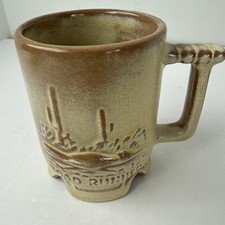 Vintage Frankoma Pottery C1 Roadrunner Coffee Mug