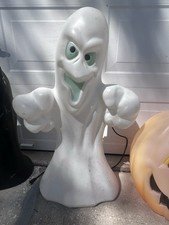 Vintage General Foam Plastics 36” Halloween Green Eye Grinning Ghost Blow Mold