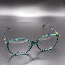 Vintage Gucci GG 2324 810 Teal Marble Cat Eye Eyeglass Frames 55-16-130 Italy