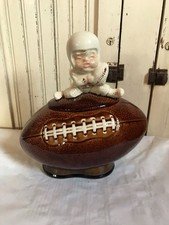 Vintage McCoy Pottery Boy On Football Cookie Jar Nice